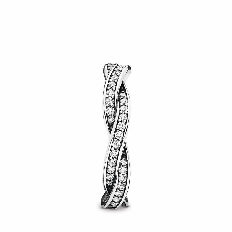 Pandora Twist Of Fate Stackable Ring Ireland - Sterling Silver/Cubic Zirconia - 865901PIT